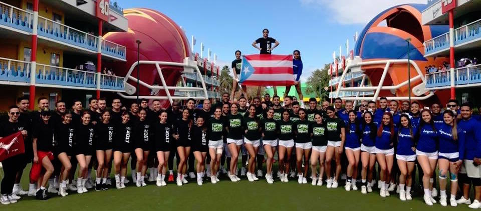 Equipos de porrismo de UPR Río Piedras, Mayagüez y Carolina