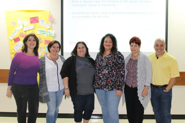 Dra. Gertrudis Maldonado, Dra. Adriana Lasanta, Dra. Irma Lugo Nazario, Profa. Angela Cruz (de CPM), Dra. Maria del C Fernandez y Dr. Lino Hernandez, personal de la UPR-Cayey participantes del curso Dra. Gertrudis Maldonado, Dra. Adriana Lasanta, Dra. Irma Lugo Nazario, Profa. Angela Cruz (de CPM), Dra. Maria del C Fernandez y Dr. Lino Hernandez, personal de la UPR-Cayey participantes del curso