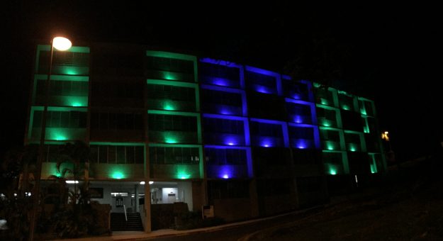 Celebran a la UPR en la pantalla gigante creada en el edificio Stefani del RUM