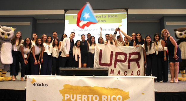En la foto, parte del equipo de Enactus de la Universidad de Puerto Rico en Humacao durante la Duodécima Copa Nacional donde lograron el Campeonato Nacional.