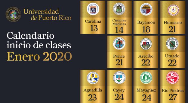 Calendario Inicio de clases UPR 2020-01