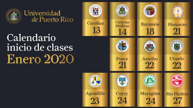 Calendario Inicio de clases UPR 2020-01 Calendario Inicio de clases UPR 2020-01