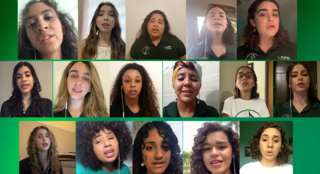 Chorium, coro de cámara del Recinto Universitario de Mayagüez  de la UPR, interpreta de manera virtual la danza Tú vives en mi pensamiento