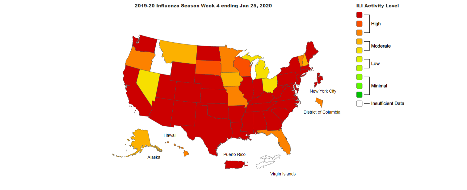 Influenza map 2020