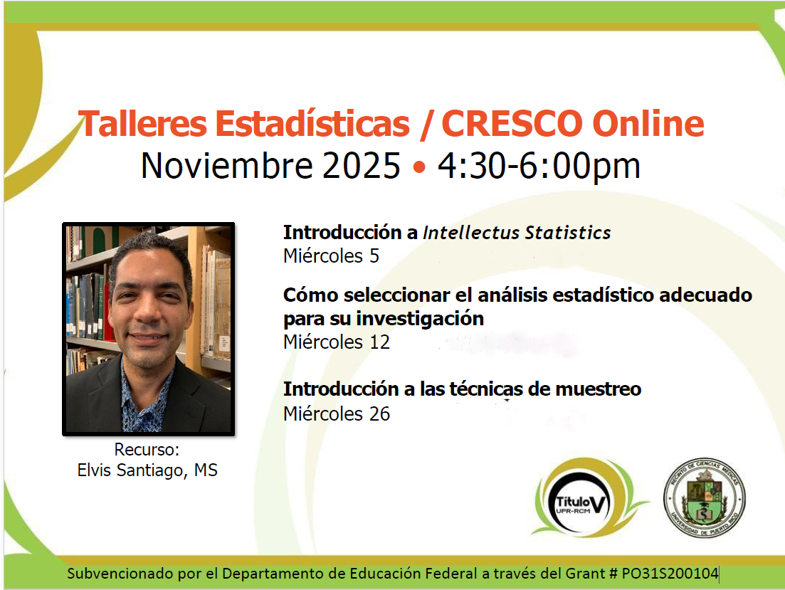 Itinerario de los Talleres CRESCO estadísticas Noviembre 2025. Itinerario de los Talleres CRESCO estadísticas Noviembre 2025.