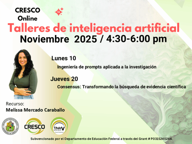 Itinerario Talleres IA CRESCO Noviembre 2025.