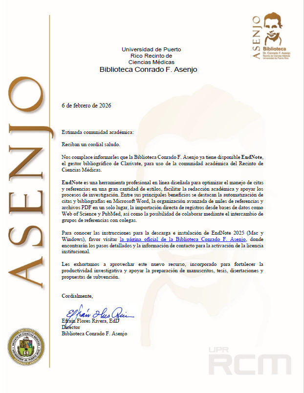 Memo dsiponible EndNote 2025 (6 de febrero de 2026)