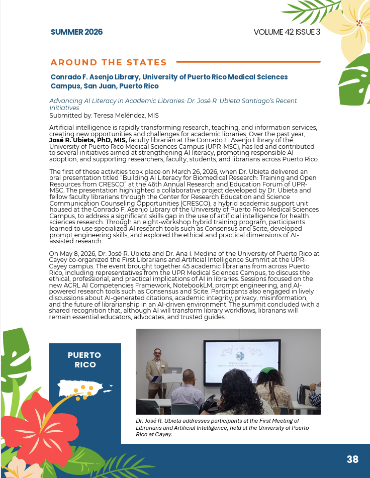 Advancing AI Literacy in Academic Libraries SE Newsletter Summer2026v42i3p38 Advancing AI Literacy in Academic Libraries