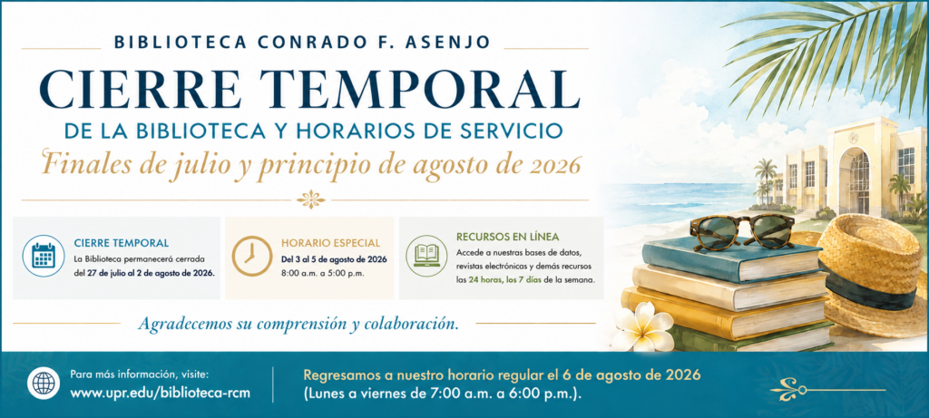 Anuncio ORIGINAL horario especial finales de julio e inicio de agosto 2026 Horario Especial de servicio de finales de julio e inicio de agosto de 2026.