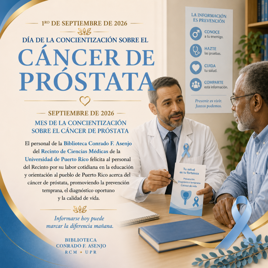 Cáncer de Próstata Septiembre 2026, "Mes de la Concientización sobre el Cáncer de la Próstata".