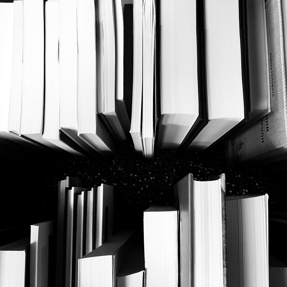 Libros en blanco y negro