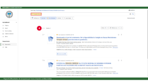 Presenta la pantalla de resultados de una búsqueda avanzada utilizando comillas en una base de datos