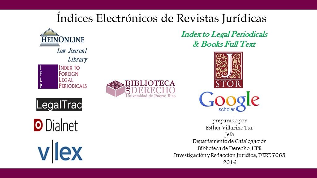 Índices Electrónicos de Revistas Jurídicas