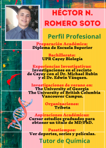 Imagen de Diseño Perfil Profesional Héctor Romero Tutor Química CAETV UPR Cayey Septiembre 2020
