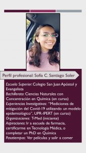 Imagen del Perfil Profesional Sofía Santiago Tutora CAETV UPR Cayey Agosto 2020