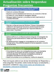 Actualización sobre Respondus: Preguntas frecuentes