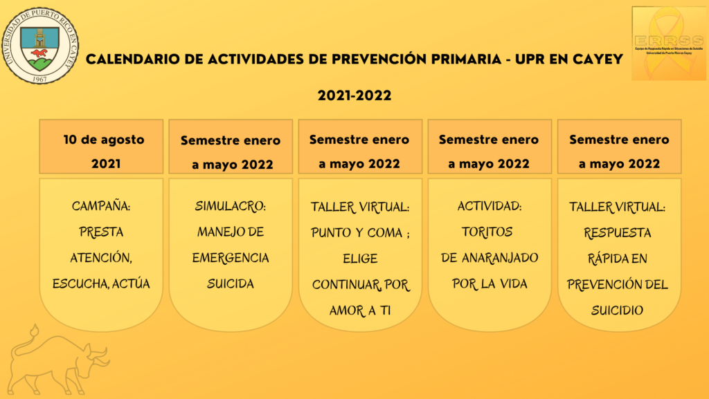 Imagen Calendario de Actividades de prevención primaria