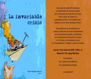 Arte Inviación a la presentación La invariable crisis