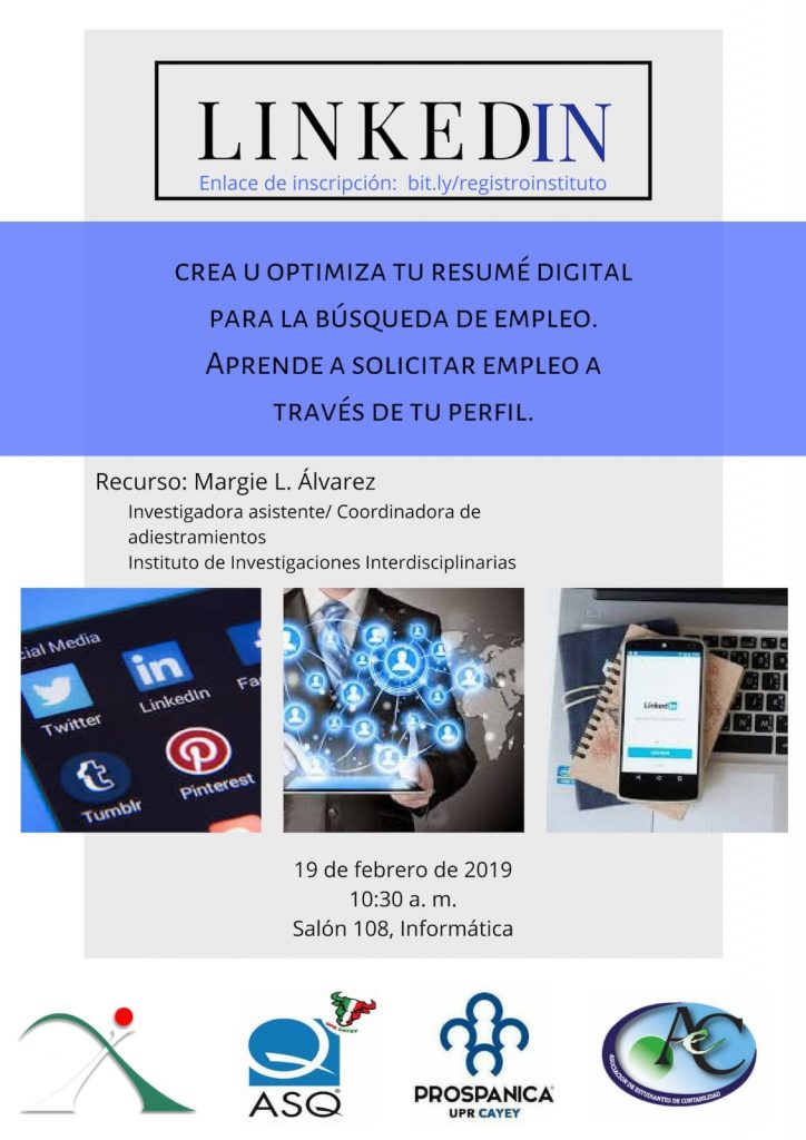 Imagen a promo taller linkedIN
