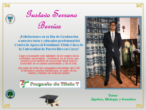 Postal de Felicitación CAETV Graduados Clase 2020 UPR Cayey