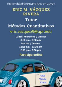Publicidad Eric Vázquez Tutor Métodos Cuantitativos CAETV