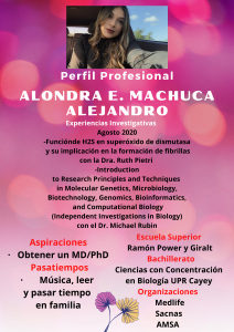 Imagen de Diseño Perfil Profesional Alondra Machuca Tutora Biología CAETV UPR Cayey Septiembre 2020