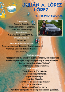 Imagen de Diseño Perfil Profesional Julián López Tutor Español CAETV UPR Cayey Septiembre 2020