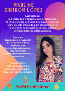 Imagen de Diseño Perfil Profesional Madline Cintrón Tutora Precálculo CAETV UPR Cayey Septiembre 2020