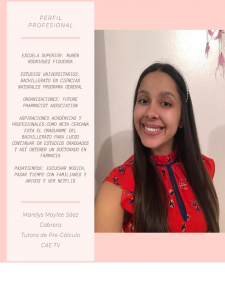 Imagen de Diseño Perfil Profesional Marelys Sanz Tutora CAETV UPR Cayey Agosto 2020