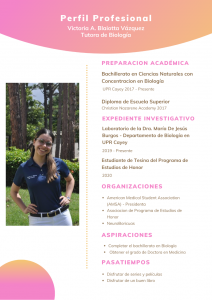 Imagen de Diseño Perfil Profesional Victoria Blaiotta Tutora Biología CAETV UPR Cayey Agosto 2020