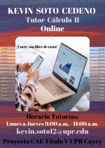 Imagen Kevin Soto Cedeño Tutor Cálculo II CAETV Virtual UPR Cayey Verano 2021