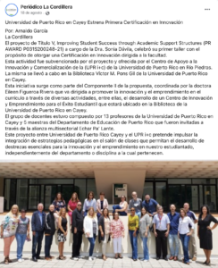 Imagen Noticia Editorial Semana - Título V UPRC