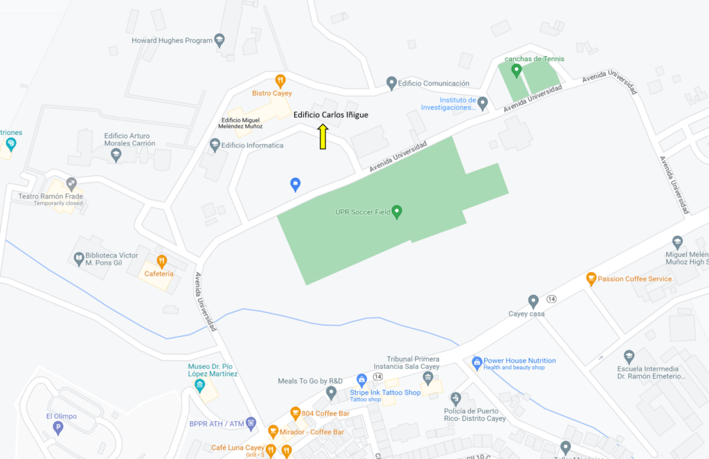 Imagen indicando donde esta la Oficina de Registro en la UPR en Cayey
