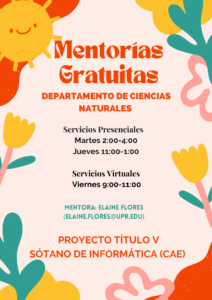 Imagen de Elaine M. Flores Rivera Mentora Programa Ciencias Naturales CAETV UPR CAYEY Agosto 2023