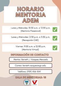 Imagen de Keniett Joniel Vázquez Mercado Mentor CAETV UPR Cayey Agosto 2023