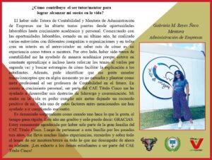 Imagen de Reflexión Gabriela Reyes Ñeco Mentora Administración Empresas CAE TV UPR Cayey Junio 2023