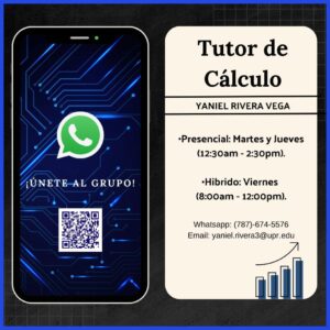 Imagen de Yaniel Rivera Vega Tutor Cálculo CAE TV UPR CAYEY Agosto 2023