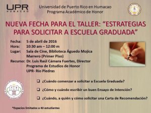 Taller Estrategias para solicitar a Esc Grad