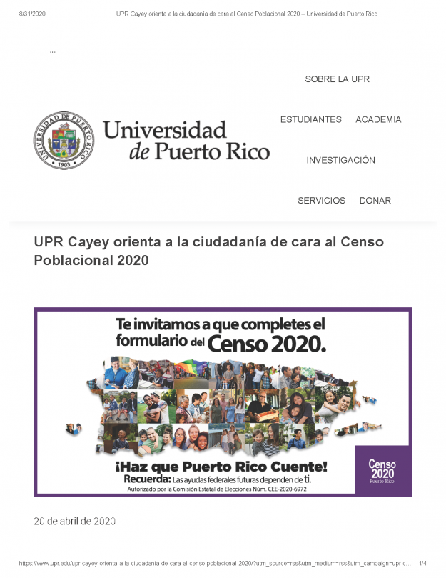 UPR Cayey orienta a la ciudadanía de cara al Censo Poblacional 2020 – Universidad de Puerto Rico_Page_1