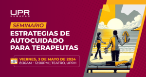 Afiche del seminario "Estrategias de autocuidado para terapeutas".