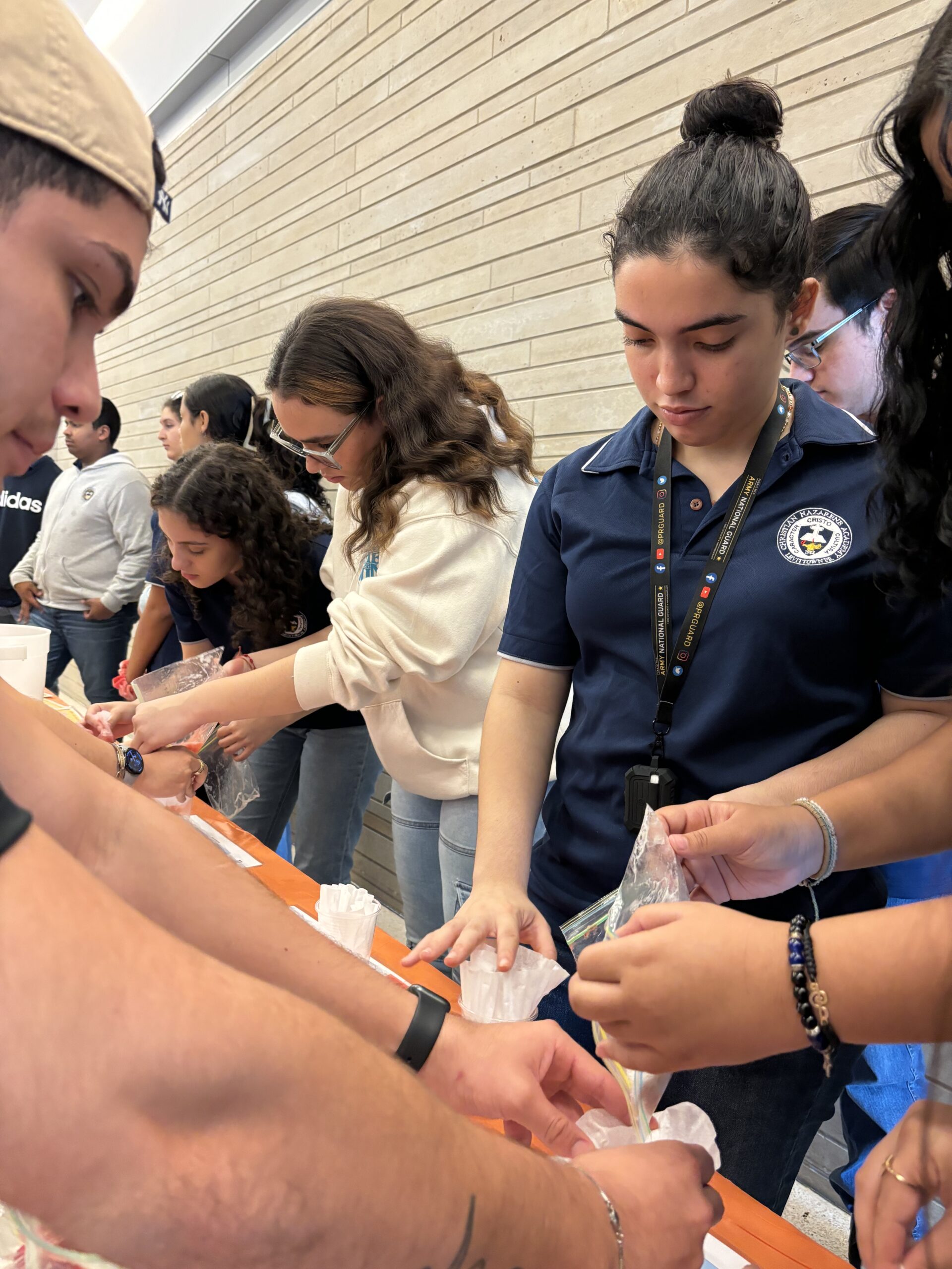 Mesa interactiva con fresas para demostrar la extraccion de ADN – Casa Abierta 2024 en el Centro Molecular UPR