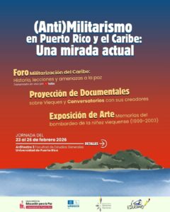 Afiche del evento (Anti)Militarismo en Puerto Rico y el Caribe: Una mirada actual.