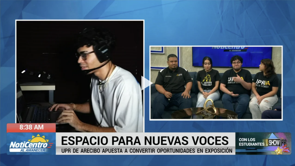 Captura de imagen del programa Noticentro al Amanecer, en la entrevista a los estudiantes de la UPR de Arecibo.