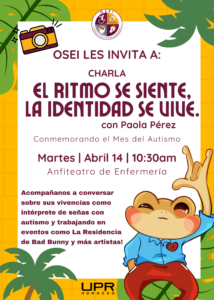 Promoción de la charla: comunidad sorda y autismo.